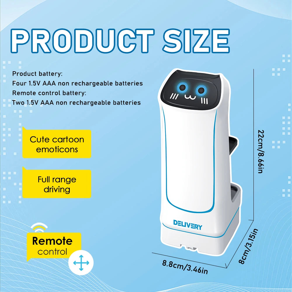 2.4Ghz Remote Control Food Delivery Robot Toy, Remote Control Toy Robot with Light and Music, Children&