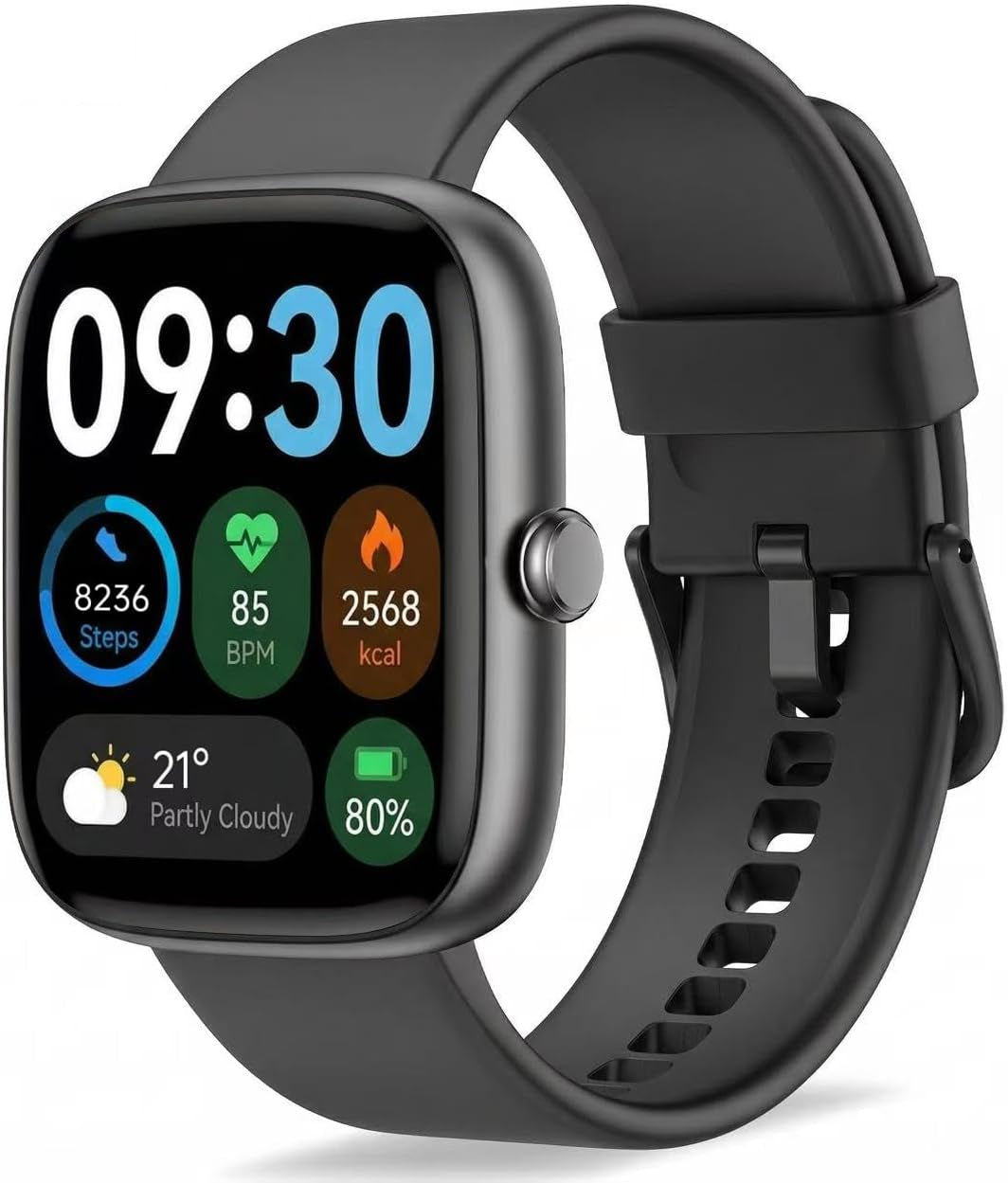 Smart Watch for Men Women (Answer/Make Call), 1.83" HD Fitness Tracker with Heart Rate/Spo2/Sleep Monitor, Pedometer, 120+ Sport Modes, IP67 Waterproof, 7-Day Battery, for Ios Android, Black