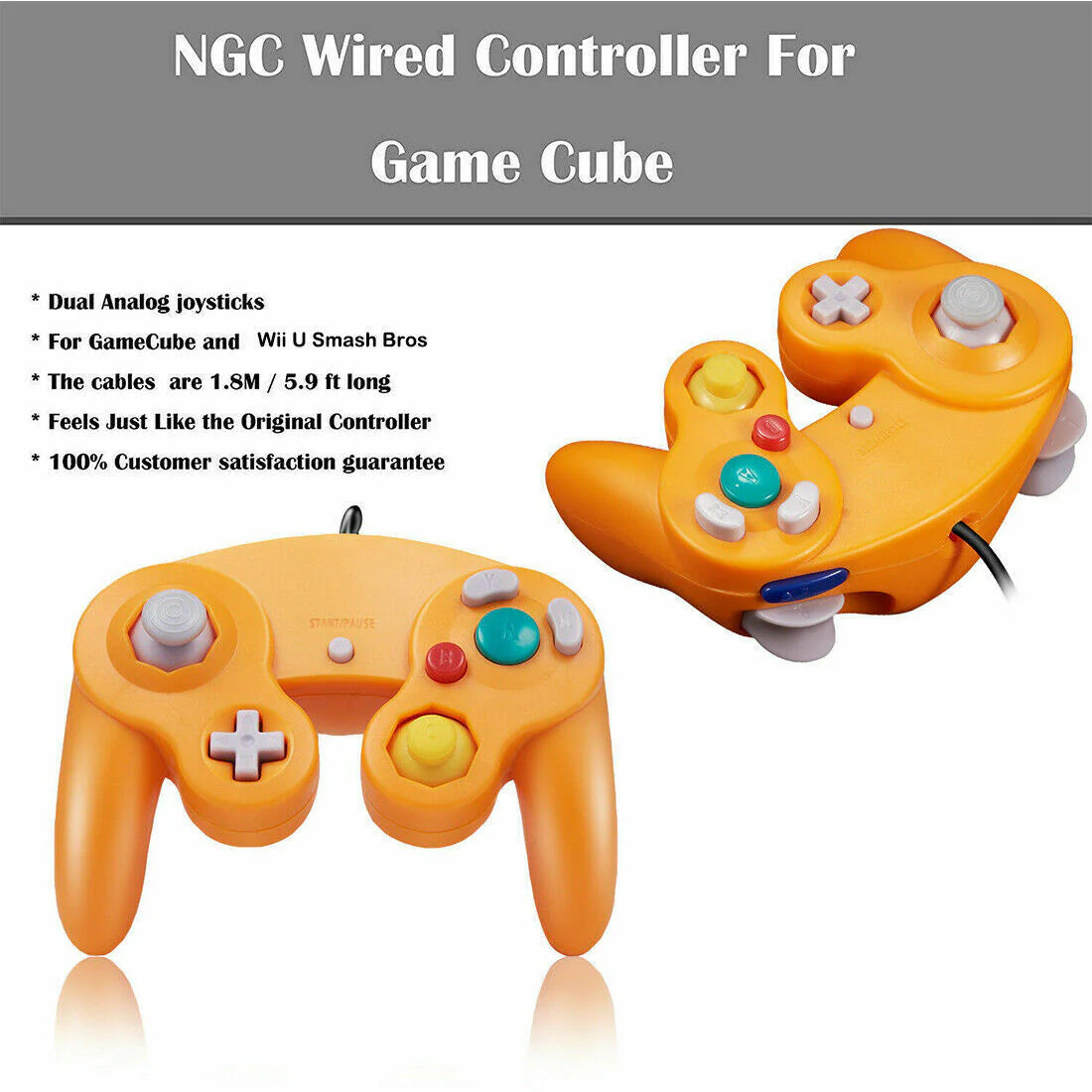 2 Pack Wired NGC Controller Gamepad for Nintendo Gamecube GC &amp; Wii U Console USA