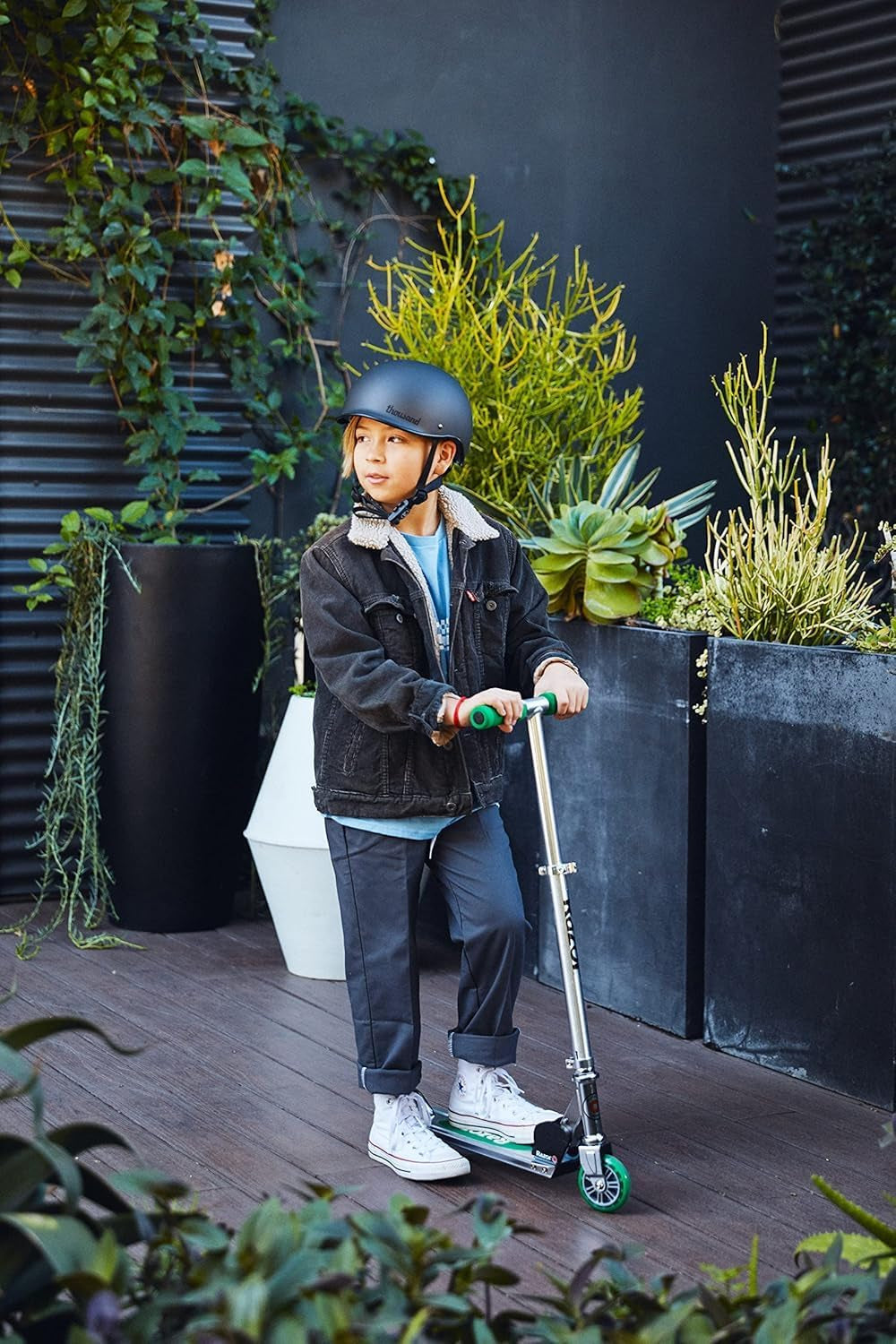 a Kick Scooter, Blue