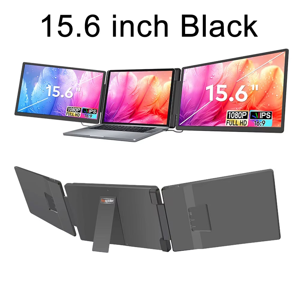 Portable LCD FHD IPS Gaming Backlit External Monitor High-Definition Dual Triple Screen Extender for Productivity