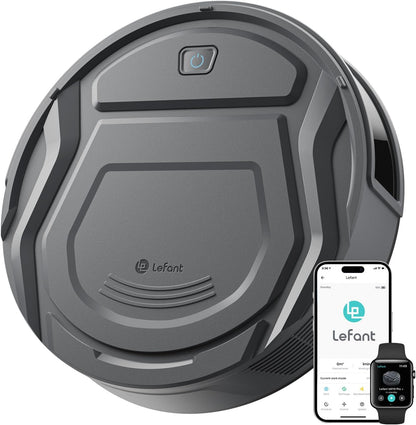 M210 Pro+ Robot Vacuum Cleaner, 6000Pa Suction, 200 Mins Runtime, Precisense Obstacle Avoidance, Self-Charging, Slim &amp; Quiet, Wifi/App/Alexa, Pet Hair &amp; Hard Floors, Grey