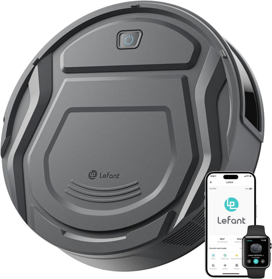 M210 Pro+ Robot Vacuum Cleaner, 6000Pa Suction, 200 Mins Runtime, Precisense Obstacle Avoidance, Self-Charging, Slim & Quiet, Wifi/App/Alexa, Pet Hair & Hard Floors, Grey