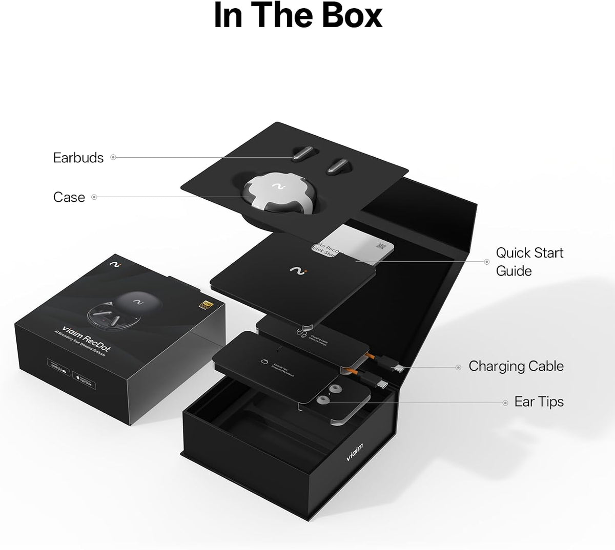 Recdot AI Voice Recorder Earbuds, AI Note Taker for Meetings &amp; Calls | Real-Time Transcription &amp; Translation across 78 Languages, 48 Db Hybrid ANC, AI Powered Summaries with Advanced LLM Models