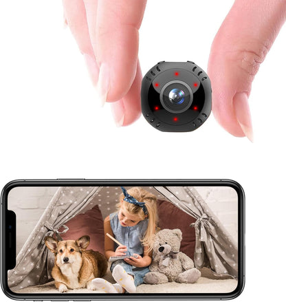 Mini Wifi Camera,Small Magnetic Wireless Cameras,4K 1080P Smart App 2.4Ghz,140° Wide Angle,Ai Motion Detection Alarm and Night Vision for Home Security Pet Cameras App Control