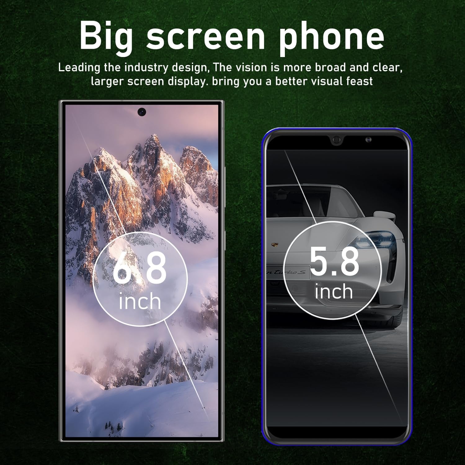 Unlocked Cell Phones C24 Ultra Smartphone Android 13 Phones 8GB+256GB/6.8" HD Screen/Dual SIM/108MP+48MP Camera/6800 Mah/Built-In Pen (Black)