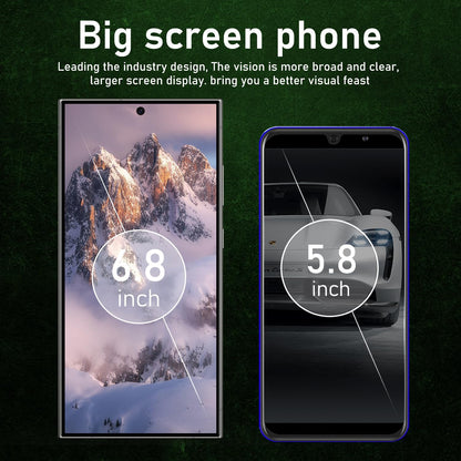 Unlocked Cell Phones C24 Ultra Smartphone Android 13 Phones 8GB+256GB/6.8" HD Screen/Dual SIM/108MP+48MP Camera/6800 Mah/Built-In Pen (Black)