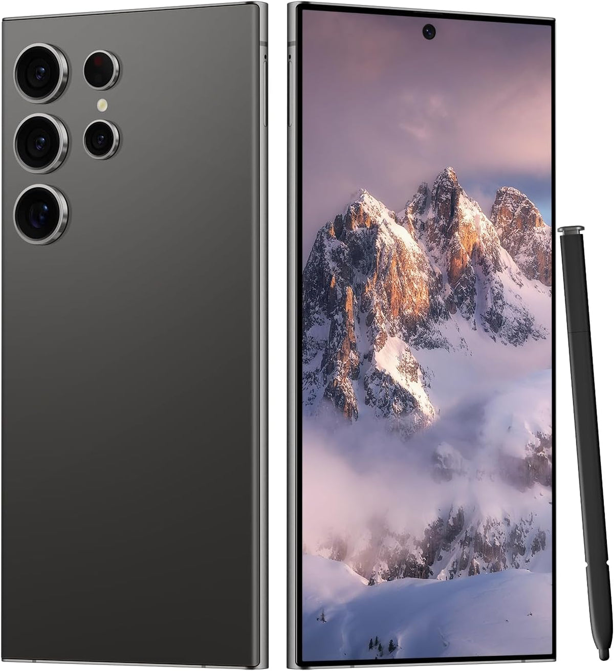 Unlocked Cell Phones C24 Ultra Smartphone Android 13 Phones 8GB+256GB/6.8" HD Screen/Dual SIM/108MP+48MP Camera/6800 Mah/Built-In Pen (Black)