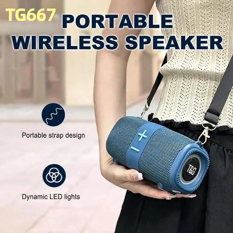 TG667 Outdoor Protable Wireless Bluetooth Speaker Dual Speaker Bluetooth 5.3 Subwoofer with RGB Support FM /TF Card/Usb Disk