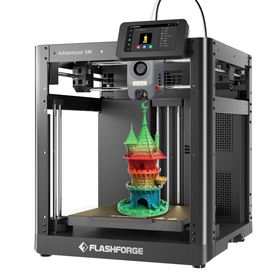 Adventurer 5M 3D Printer, Fully Auto Leveling &amp; 600Mm/S High Speed Printing, Black
