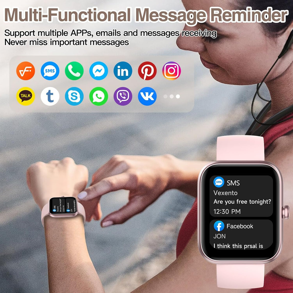 Smart Watch for Men Women with Bluetooth Call,Alexa Built-In Smartwatch,1.83"Diy Dial Fitness Watch with Sleep Heart Rate Spo2 Monitor,100+ Sport Mode,Ip68 Waterproof Watch Compatible with Android Ios