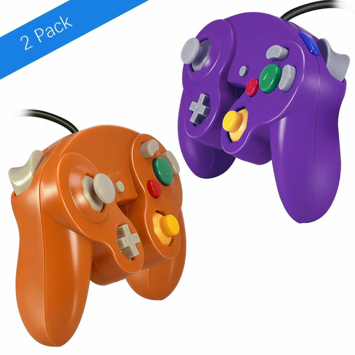2 Pack Wired NGC Controller Gamepad for Nintendo Gamecube GC &amp; Wii U Console USA