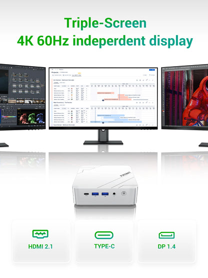 FIREBAT F1 MINI PC  Ryzen 7 H255 LPDDR5 16GB RAM 512GB SSD WIFI6 BT5.2 Portable Desktop MINI-PC Windows 11 Desktop Computer
