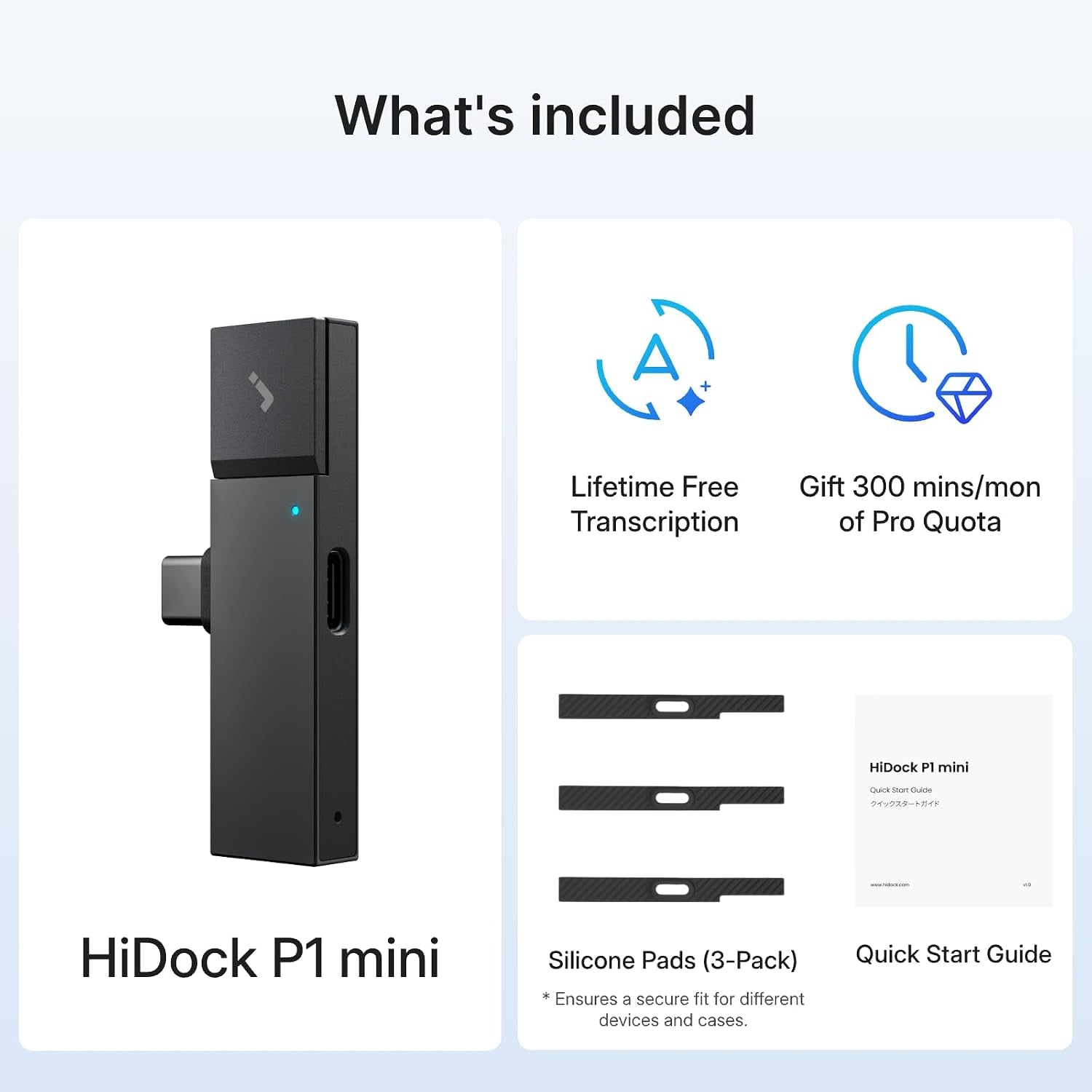 P1 Mini AI Voice Recorder: Smart Voice Recorder Works with Wireless Earbuds for Meeting Lectures Calls Bluecatch Tech Digital Audio Recorder Transcription Summary Hinotes