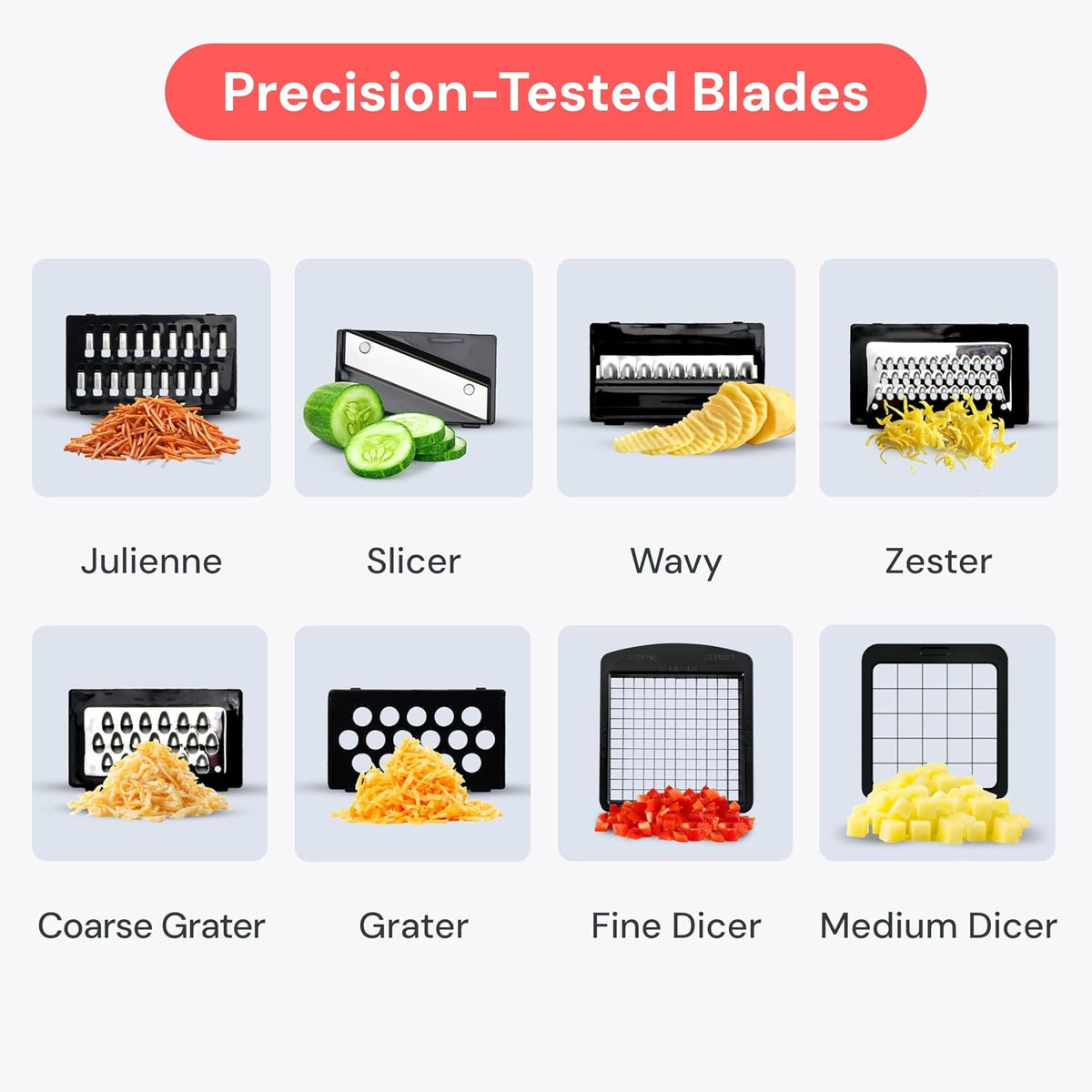 Pro Original - Vegetable Chopper &amp; Mandoline Slicer - 8 Blades | Onion, Salad &amp; Veggie Dicer - Julienne Cutter &amp; Grater - Kitchen Gadgets &amp; Gifts - Home Essentials (8-In-1, White)