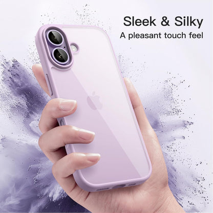 Case for Iphone 17 6.3-Inch, Shockproof Phone Bumper Cover, Solid Color Matte TPU Frame, Anti-Scratch Clear Back (Lavender)