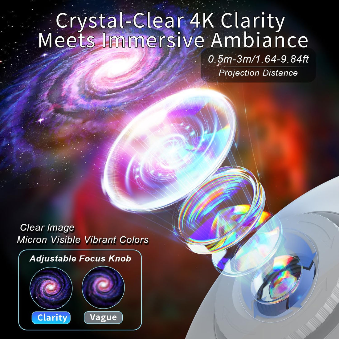 Galaxy Projector, Star Projector,Bedroom Night Light for Kids and Timer,Home Planetarium with Remote Control,13 Film Discs 4K Hd,For Kids Bedroom Ceiling Home Living Room Decor Birthday Gifts