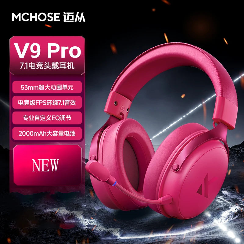 Newly Upgraded  V9 Pro Over-Ear Gaming Headset with Four-Mode Connectivity Long Battery Life for Gaming and Entertainment