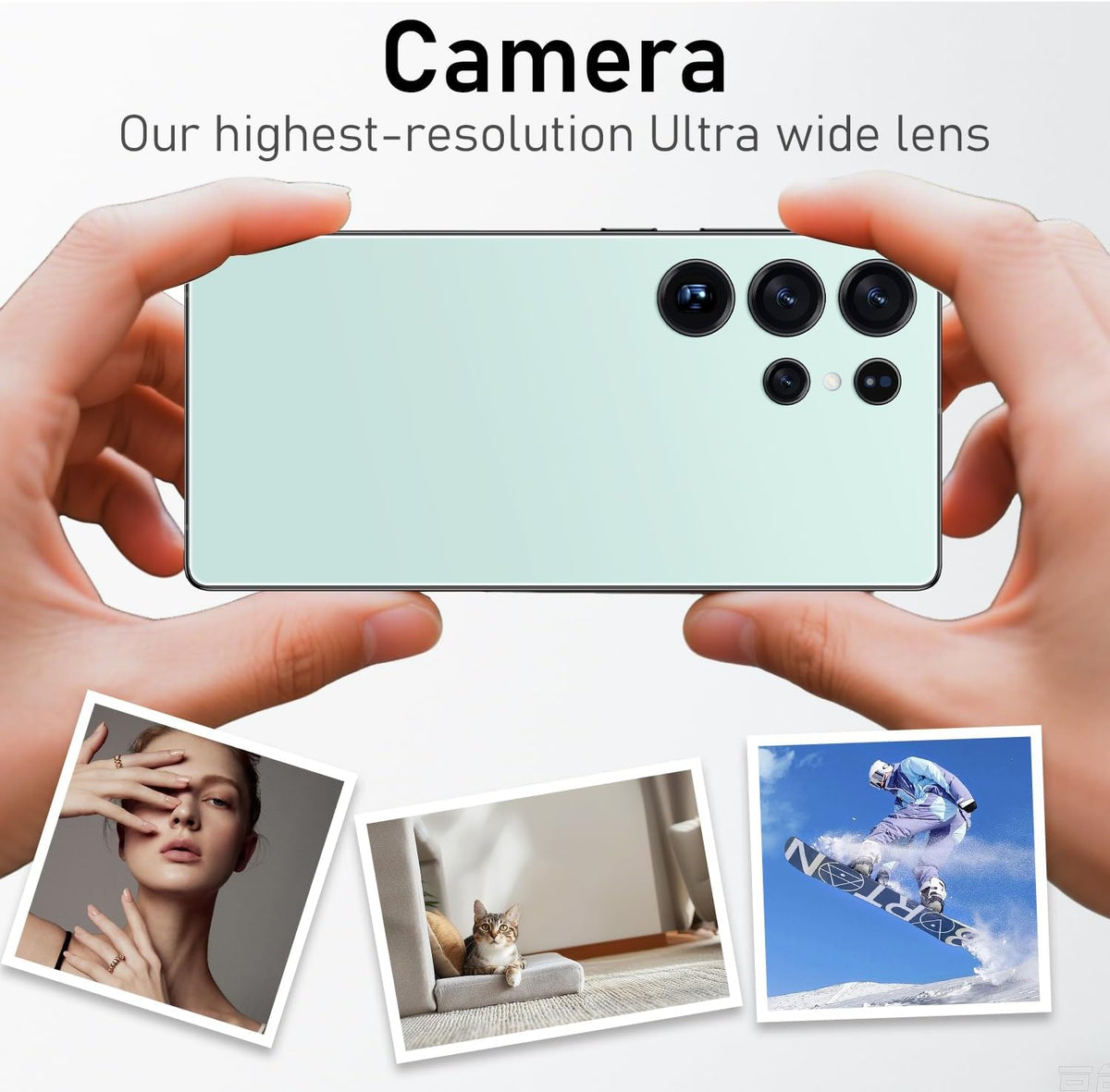 C25 Ultra Cell Phone Unlocked Phones 2025 Android 14 Mobile Phone with Build-In Pen, 12GB+512GB, 7" Display, 108MP+68MP Camera 8000 Mah 5G Dual SIM Smartphone (Light Cyan)