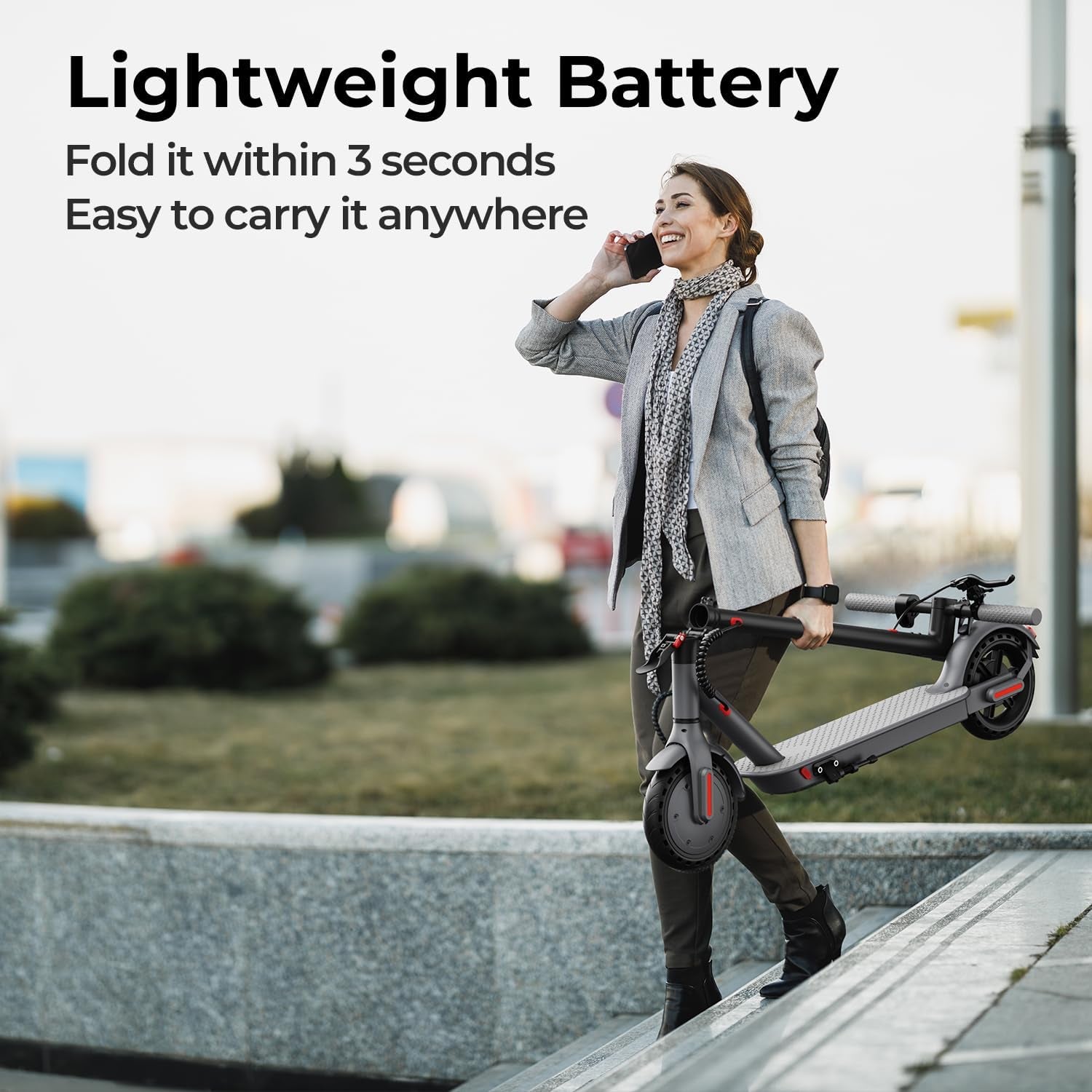 Foldable Scooter Adults, Heavy-Duty Kick Scooter, Max Speed 15 MPH, Patineta Desplazamientos Para Adultos, 8.5" Solid Tire, Folding Lightweight Scooter for Adults and Kids