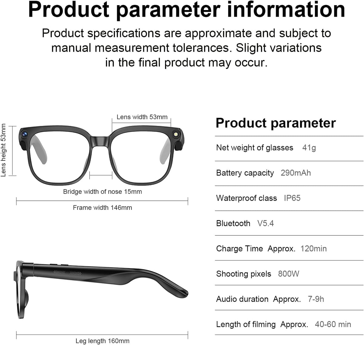 AI Smart Glasses with Camera, 4K HD Video &amp; Photo Capture, 8MP Camera Glasses for Men Women, Recording Glasses with AI Assistant, Object Recognition, Bluetooth Sunglasses for Travel/Work/Vlog