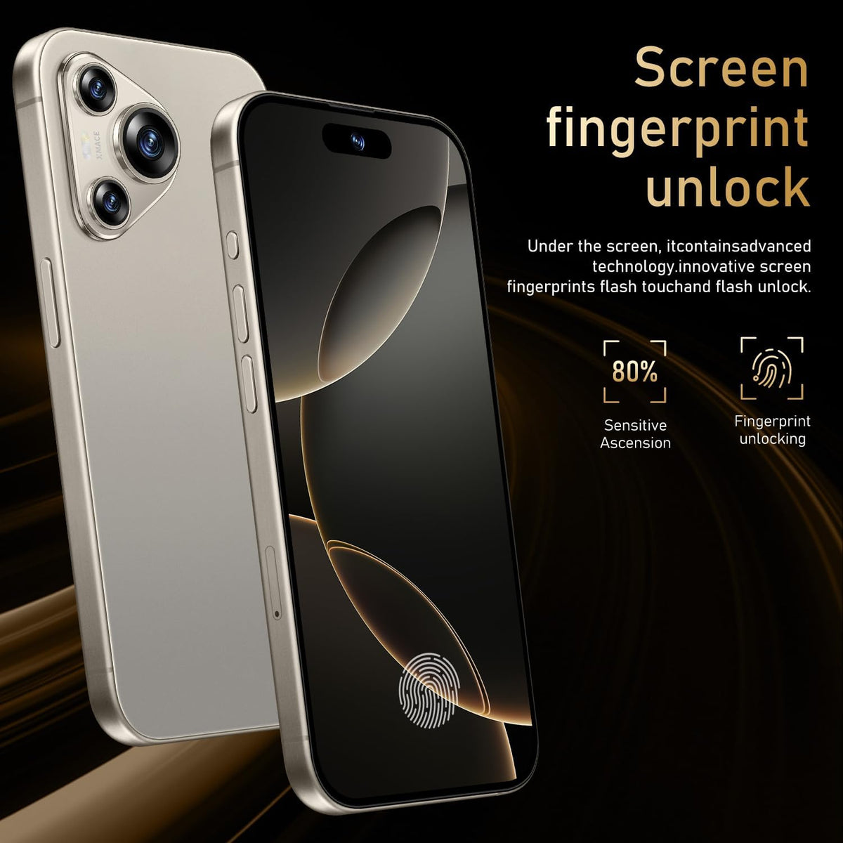 Unlocked Phone A16 PX Smartphone 8GB+256GB Cell Phone 24MP+50MP Camera Pixels 6800Mah Battery for Extended Standby 6.7 Inch HD Screen Mobile Phone 4G Dual SIM (Gray)