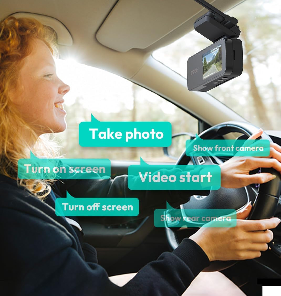 4K+2K Dual Channel Front and Rear Dash Cam with 64GB Card, STARVIS IMX415, Dash Car Camera with Voice Control &amp; 24/7 Parking Mode | Night Vision, Wifi GPS for Uber/Taxi/Car Safety