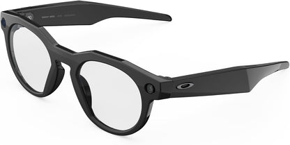 Oakley  HSTN, Black | Smart AI Glasses for Men, Women — Performance for Sports, Athletes — Camera, Audio, Video — 8 Hour Battery — 3K HD Resolution — Clear Lenses