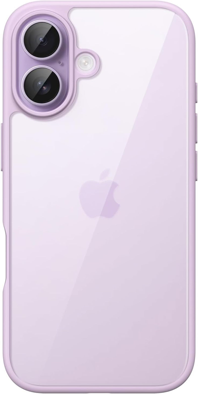 Case for Iphone 17 6.3-Inch, Shockproof Phone Bumper Cover, Solid Color Matte TPU Frame, Anti-Scratch Clear Back (Lavender)